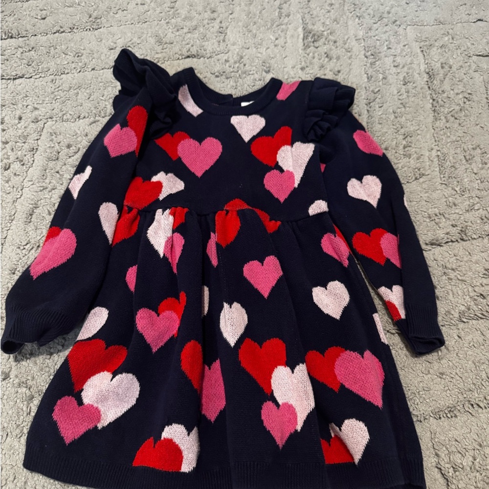 Janie and Jack Navy and Pink Knit Sweater